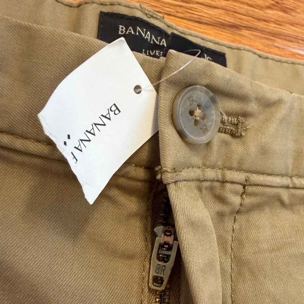 New Banana Republic Chino Shorts Mens 36 Slim Fit Brown Cotton Stretch Casual 9